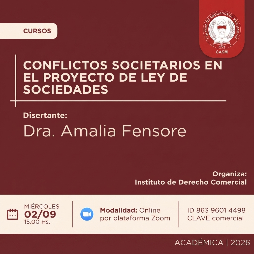 Amalia Fensore en el Colegio de Abogados de San Martín